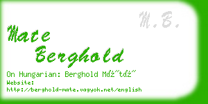 mate berghold business card
